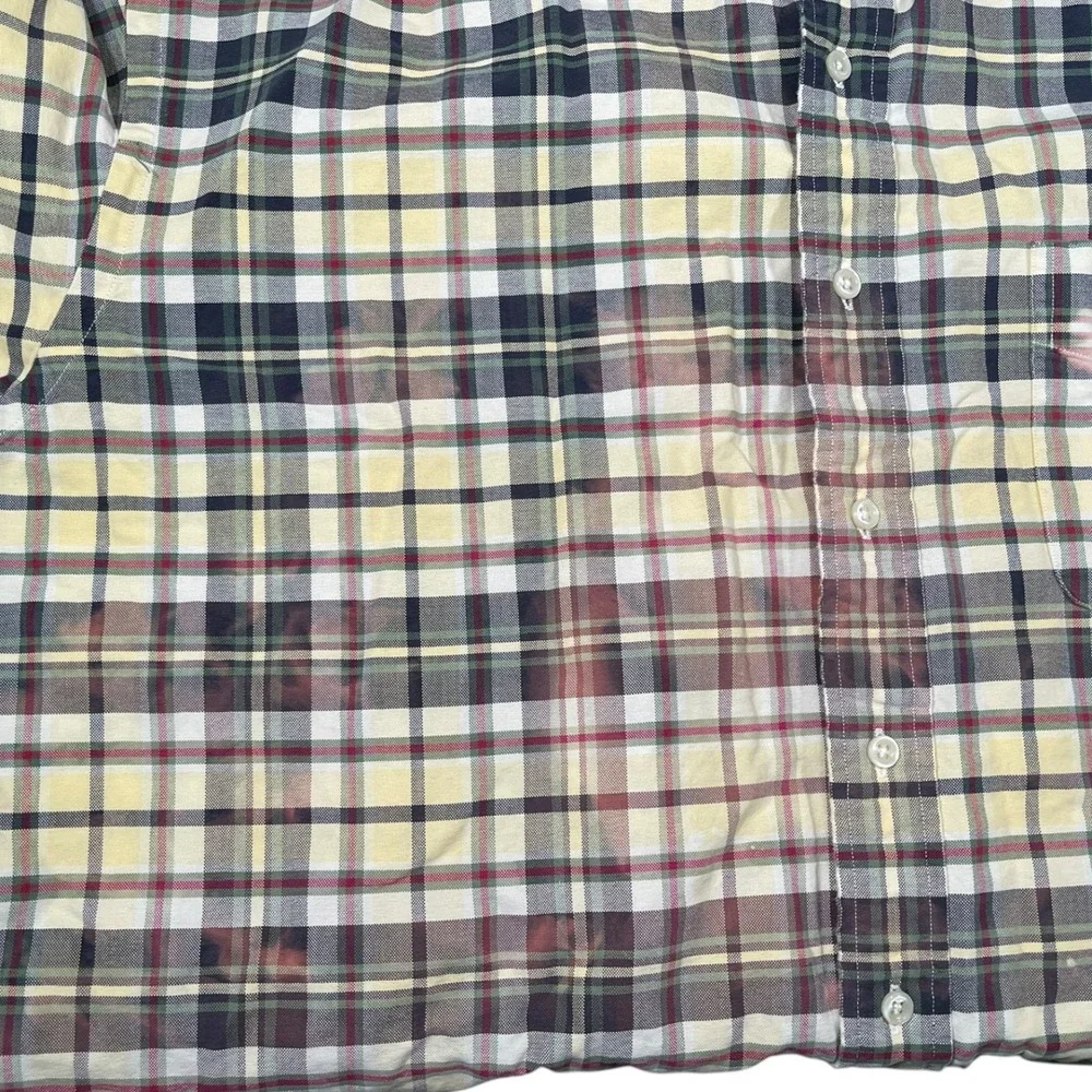 Vintage Polo Ralph Lauren XL Plaid‎ Button Down Big Shirt Distressed Thrashed